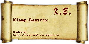 Klemp Beatrix névjegykártya
